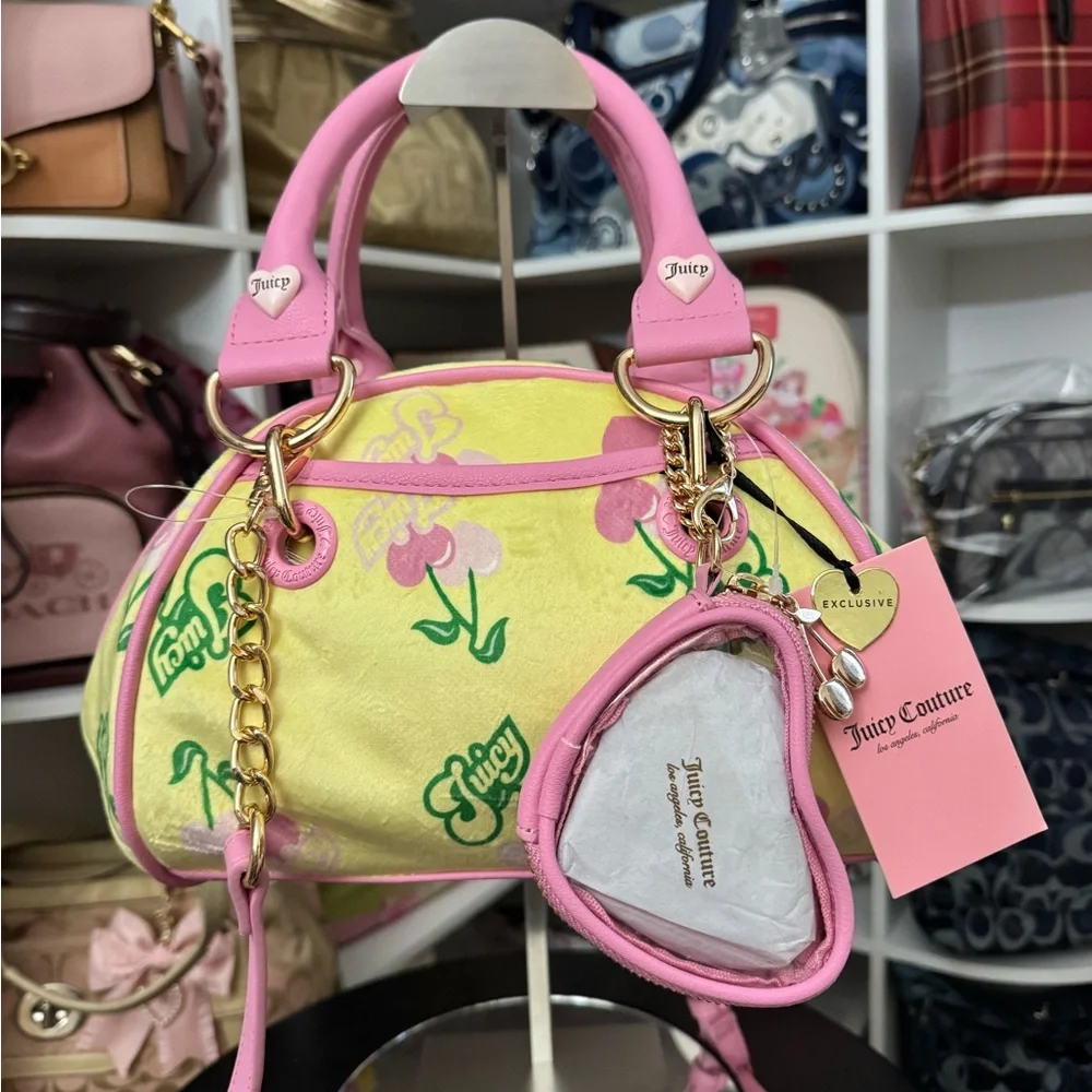 Juicy Couture Retro Yellow Cherry Satchel